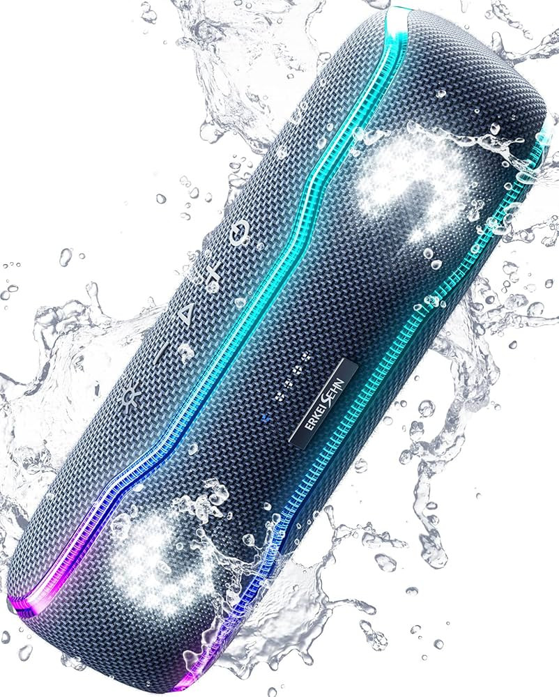 Portable Bluetooth Speaker, IPX7 Waterproof Wireless Speaker with Colorful Flashing Lights, 25W S... | Amazon (US)