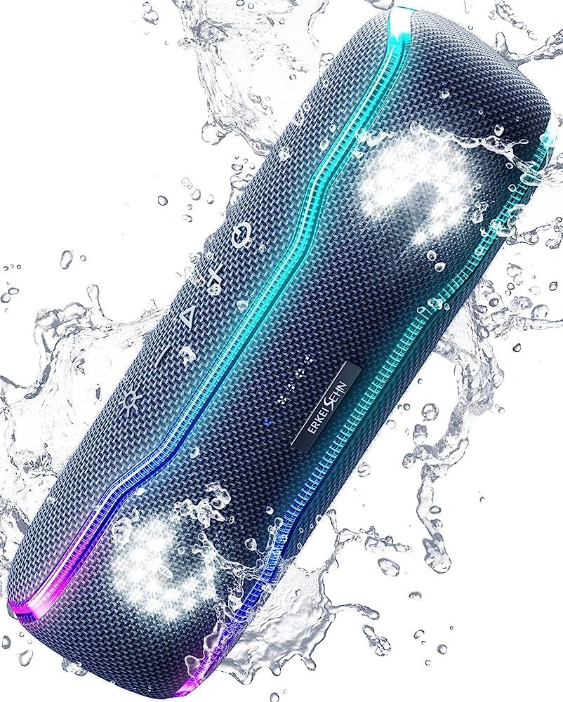 Portable Bluetooth Speaker, IPX7 Waterproof Wireless Speaker with Colorful Flashing Lights, 25W Supe | Amazon (US)