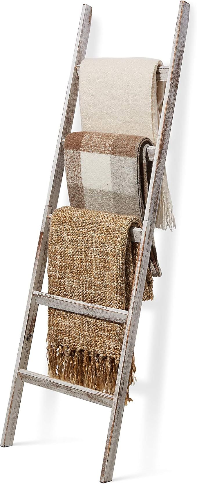 Short Birds Rustic 5ft Blanket Ladder - Farmhouse Home Decor - Quilt/Towels/Throw Wood - Decorati... | Amazon (US)