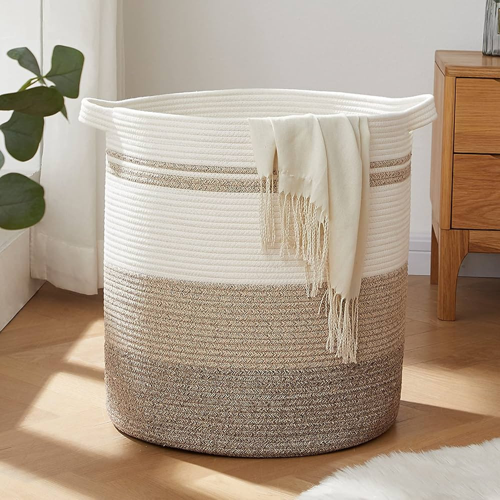 OIAHOMY 80L Laundry Baskets Hamper with Handles,Decorative Basket for Living room,Woven Storage B... | Amazon (US)
