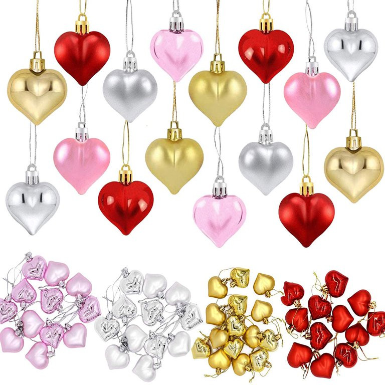 Valentine's Day Heart Shaped Ornaments, Valentines Heart Decorations, Valentine's Heart-Shaped Ba... | Walmart (US)