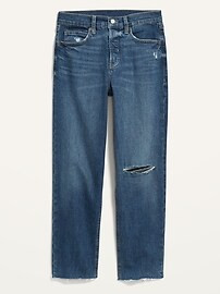 Extra High-Waisted Sky Hi Straight Button-Fly Ripped Jeans for Women | Old Navy (US)
