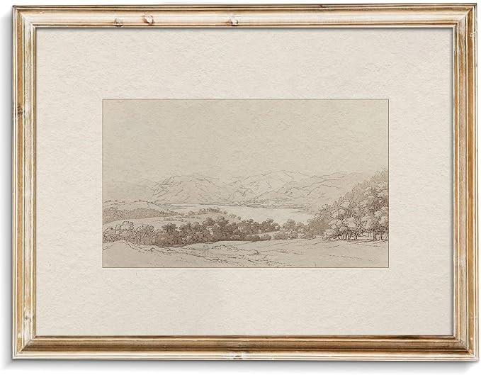 uniro Sketch Neutral Wall Art for Home Decor, Farmhouse Landscape Mountain Forest Sketch Drawing ... | Amazon (US)