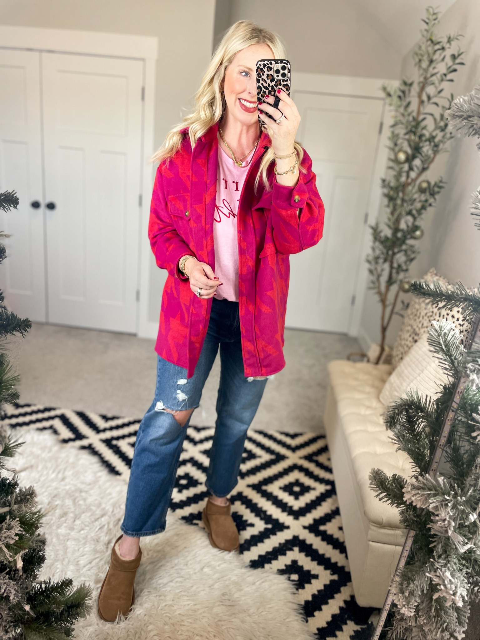Weekend Walmart wins try on 
Shacket- small 
Christmas tee- large [size up ]


#LTKsalealert #LTKunder50 #LTKHoliday