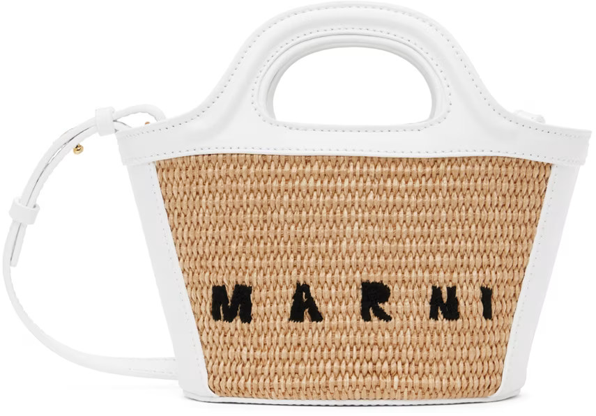 Beige & White Micro Tropicalia Tote | SSENSE