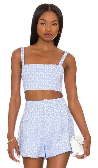 The Maxie Crop in Blue Daisy | Revolve Clothing (Global)