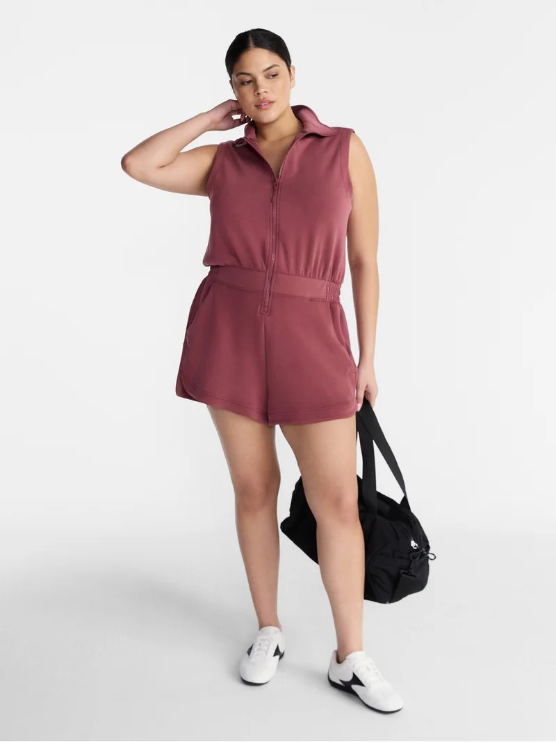 Avia Women's Scubaknit Romper, Sizes XS-4X - Walmart.com | Walmart (US)