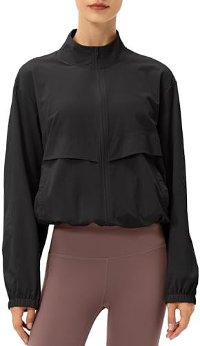 Women's Lightweight Athletic Jacket Sun Protection Full Zip Long Sleeve Shirts Workout Track Jack... | Amazon (US)