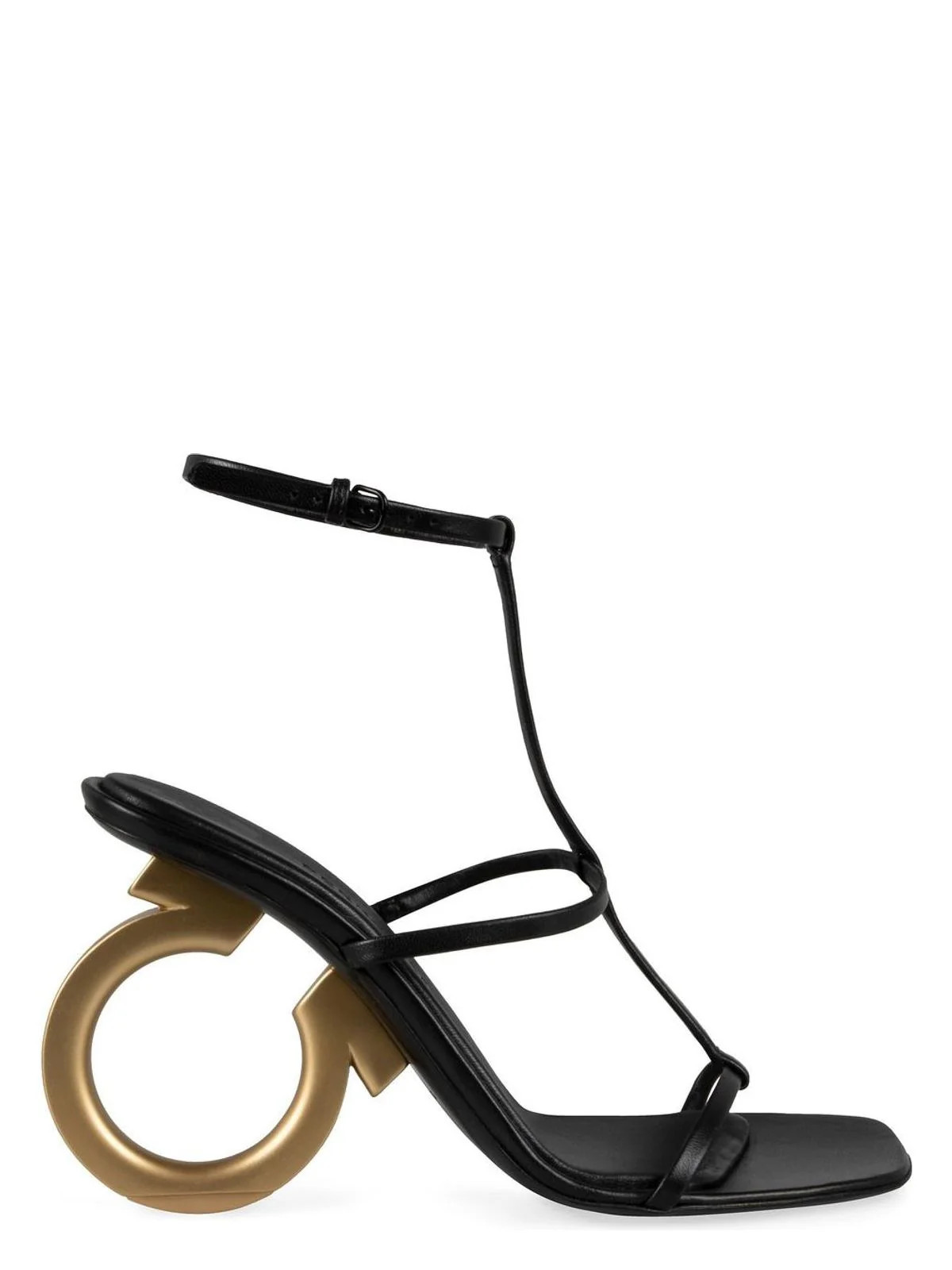 Ferragamo Women's Elina Leather Sandals in Black | Size 7.5 | 01E988 Color 760226 | LOZURI