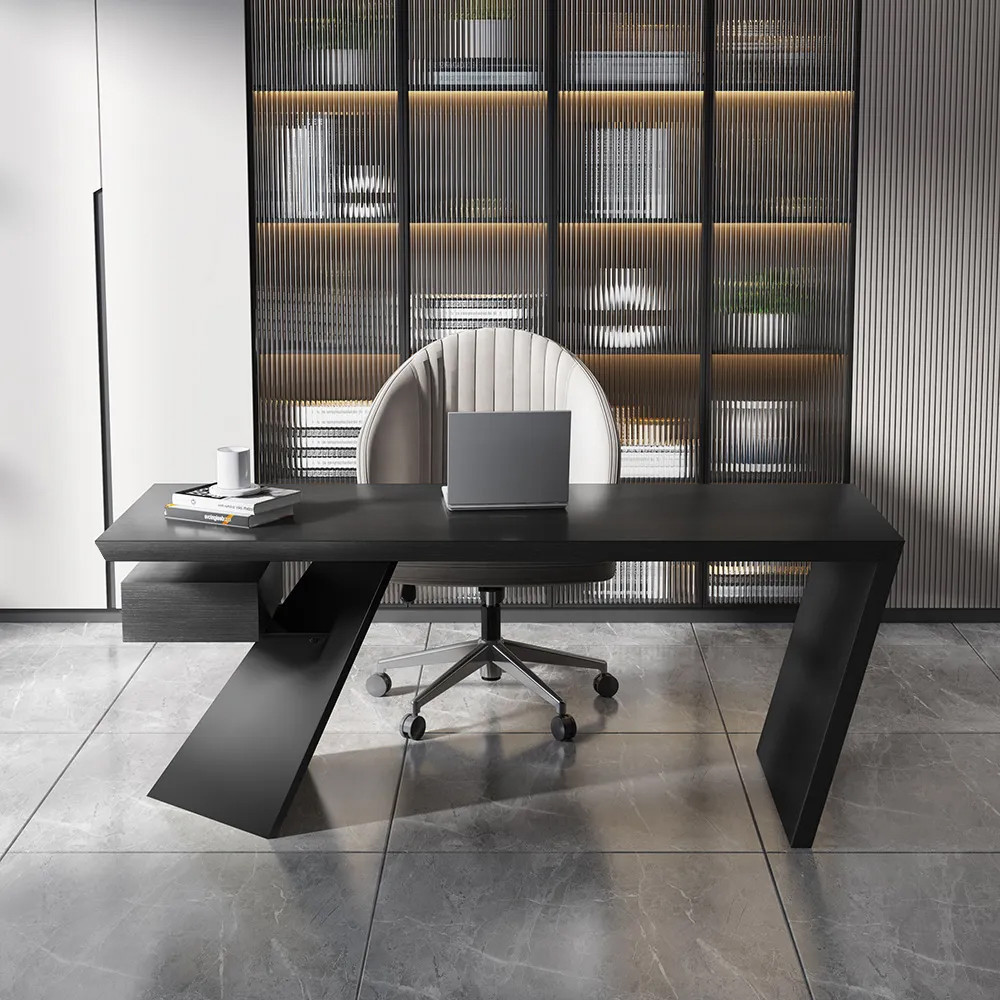 Cabstract Modern Black Office Desk Writing Desk with Drawer Computer Desk ( 71") | Homary