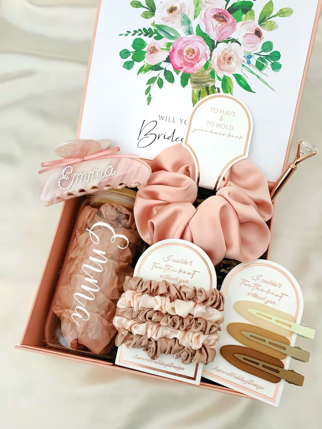 Bridesmaid Proposal Box Set Personalized Gift Blush Will You Be My Bridesmaid Box Set Bridesmaid ... | Etsy (US)