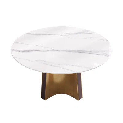 Stainless Steel Base Round Dining Table | Wayfair North America