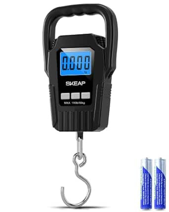 Digital Fish Scale Hanging Scale Fishing Scale, SKEAP 110lb/50kg Luggage Scale,Fish Weighing Scal... | Amazon (US)