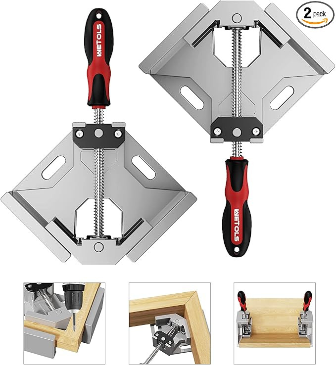 WETOLS Corner Clamp 2pcs 90 Degree Right Angle Clamp with Adjustable Aluminum Alloy Swing Jaw, Si... | Amazon (US)