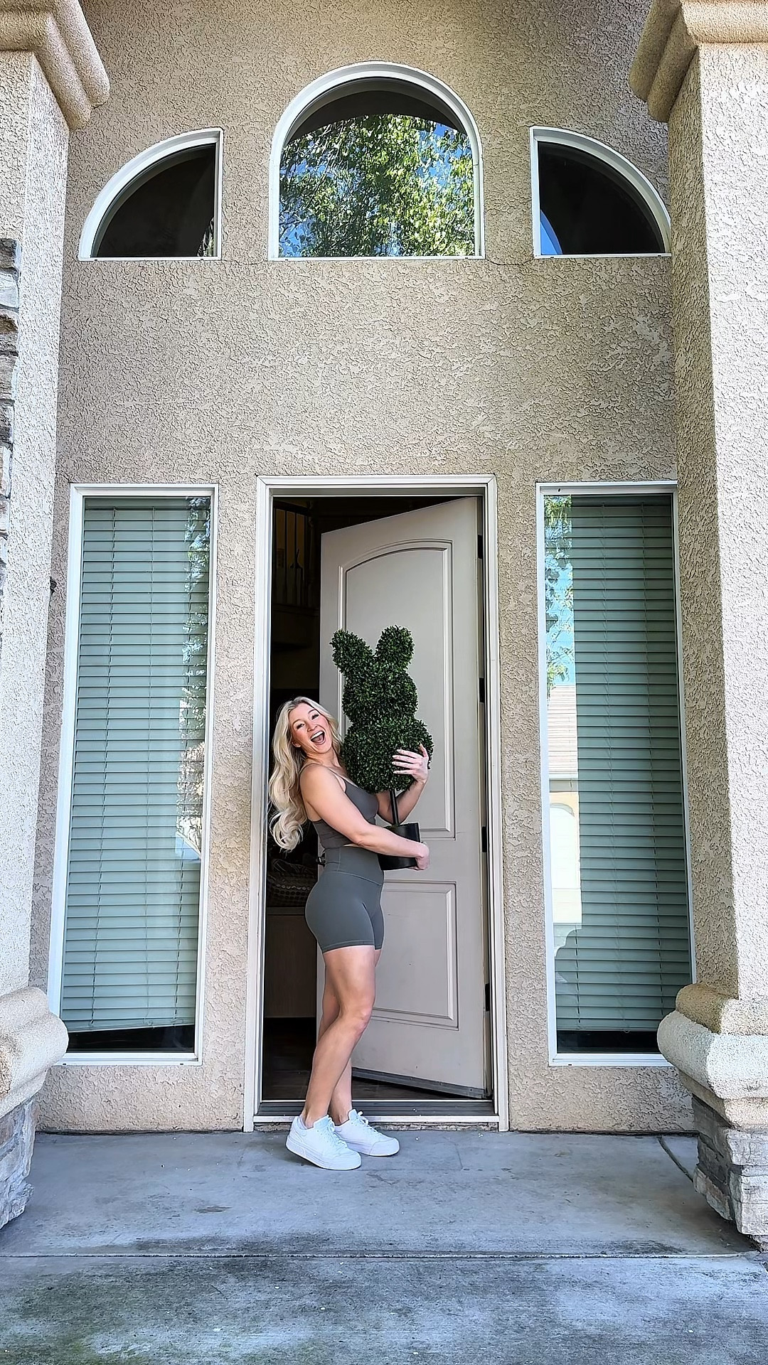 Bought two bunnies and suddenly I’m an Easter porch decorator🐰💐  Easter porch loading… 