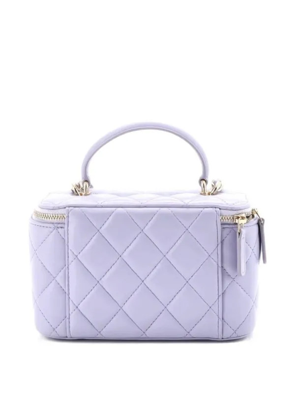 CHANEL Pre-Owned Classic Top Handle Vanity Case With Chain Quilted Lambskin Small Crossbody Bag |... | Farfetch Global