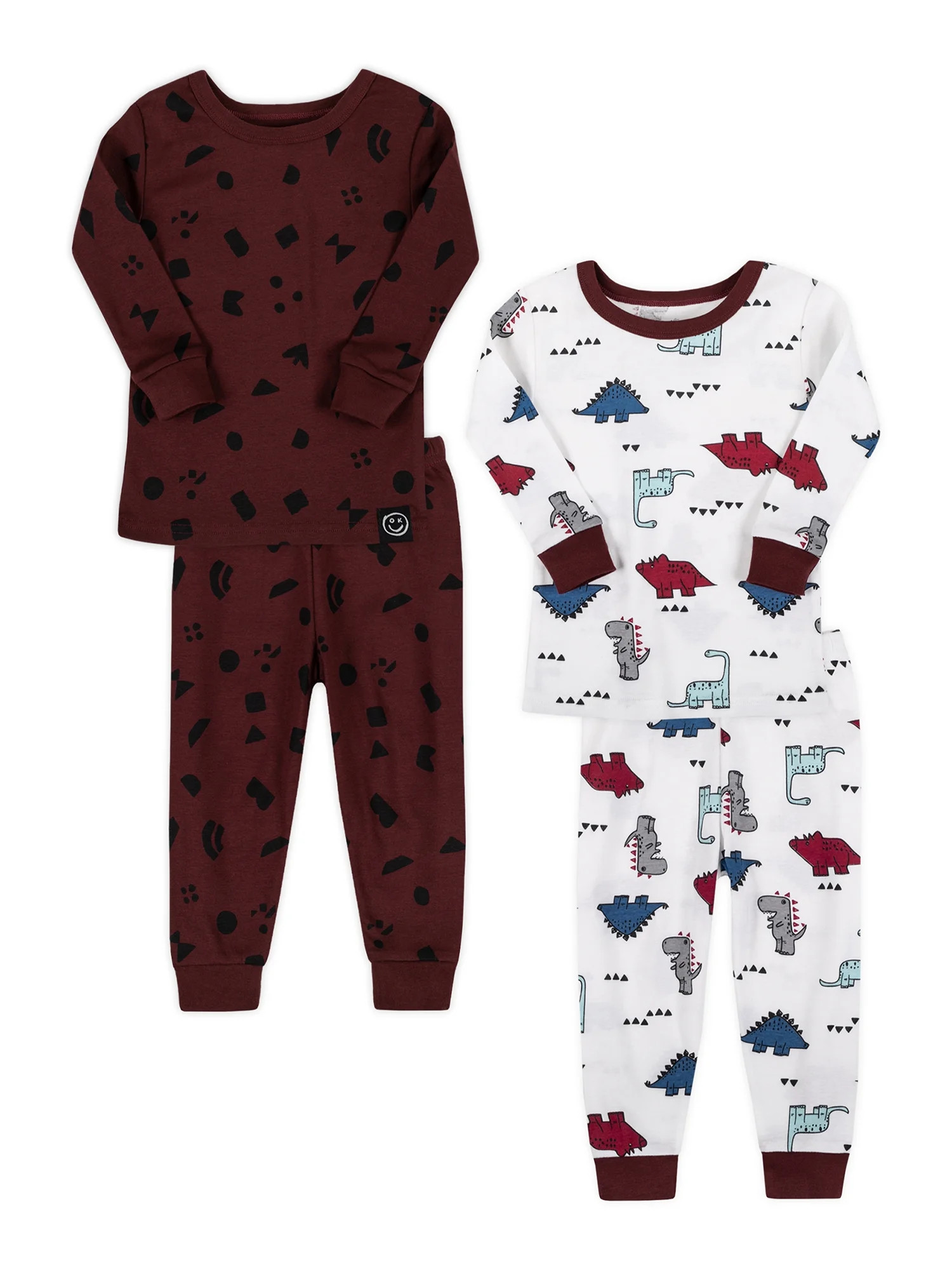 Little Star Organic Baby & Toddler Boy 4 Pc Long Sleeve & Long Pant Pajamas, Size 9 Months - 5T | Walmart (US)