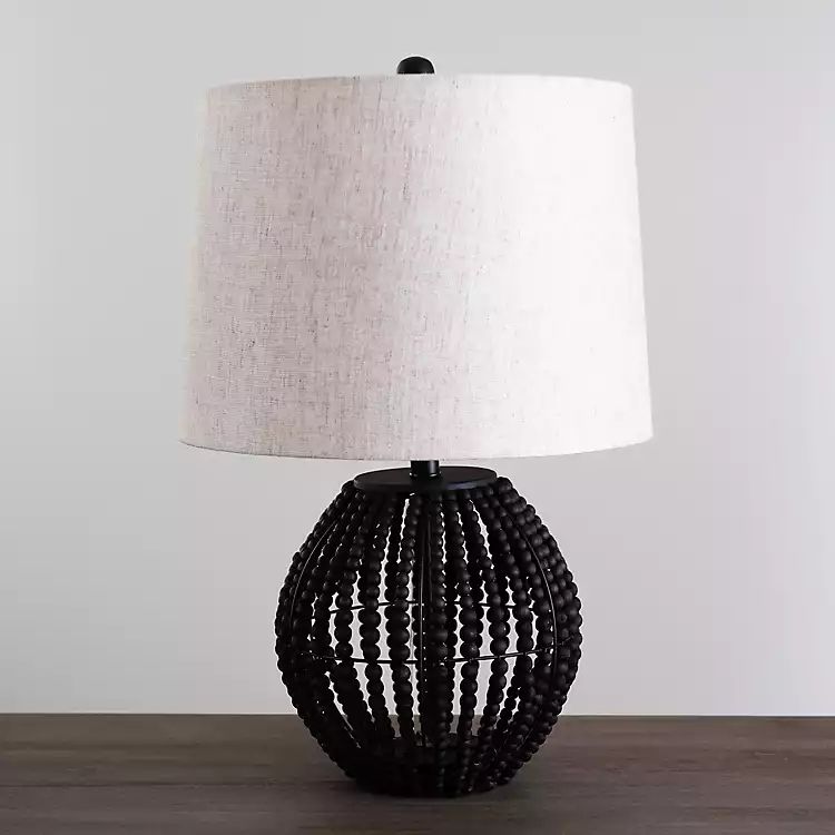 Black Beaded Round Table Lamp | Kirkland's Home