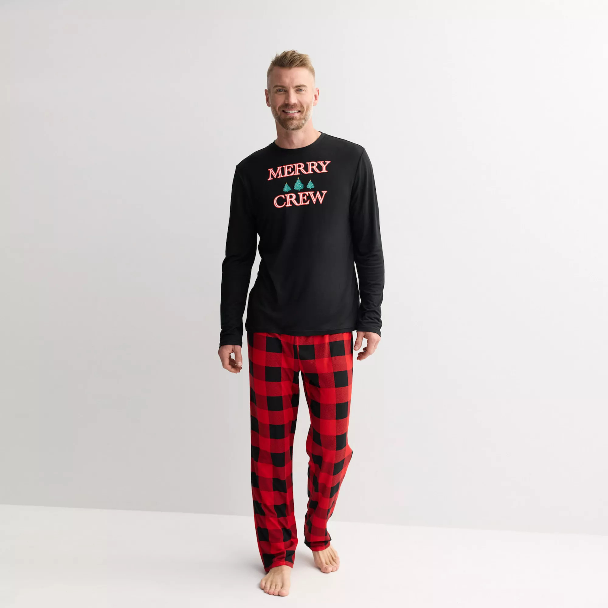 Men's Jammies For Your Families® Buffalo Check Graphic Pajama Top & Pajama Bottom Set | Kohl's
