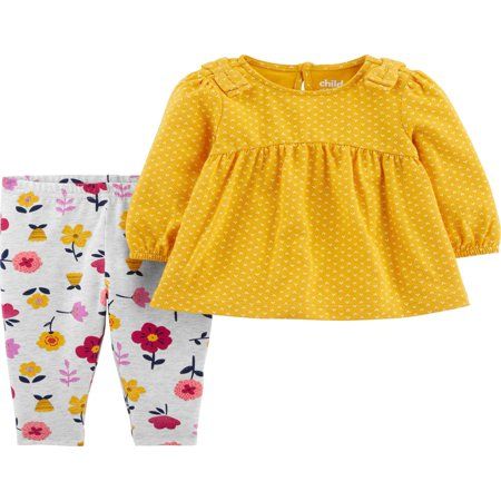 Child of Mine by Carter's Toddler Girl Long Sleeve Shirt & Pant Set, 2 pc set | Walmart (US)