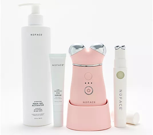 NuFace Trinity+ & The FIX w/ Aqua Gel and The Fix Serum - QVC.com | QVC