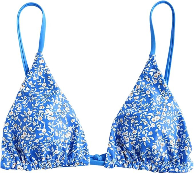 ZAFUL Women's Triangle Bikini Top String Push Up Padded Sexy Swimsuit Bathing Suits Top | Amazon (US)