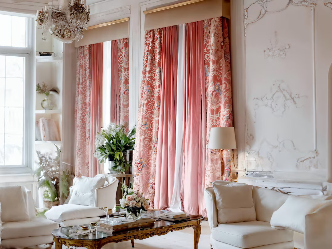 Bespoke Curtains, European Luxury Velvet Pink Curtains, Embroidered Velvet, Handmade . - Etsy | Etsy (US)