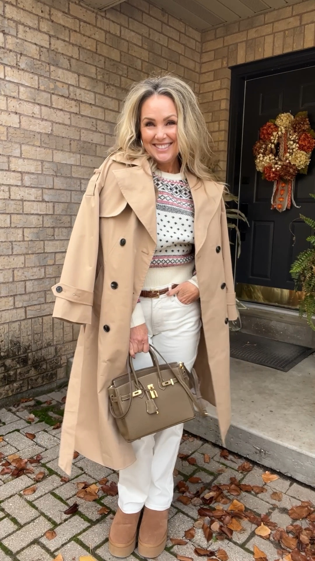 Winter White NYDJ denim wearing size 6
White Fairisle sweater wearing size M.
Add a trenchcoat and warm boots = perfect outfit formula!

#FallFashion #WinterWhite #WinterOutfitIdea

#LTKHoliday #LTKOver40 #LTKSeasonal
