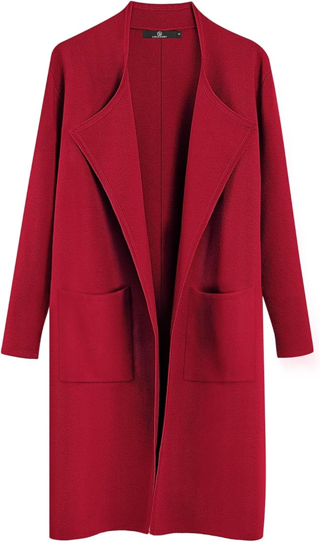 LILLUSORY Women's Long Knit Wool Cardigan Sweaters Oversized Fall Dressy Coatigan 2023 Winter Coa... | Amazon (US)