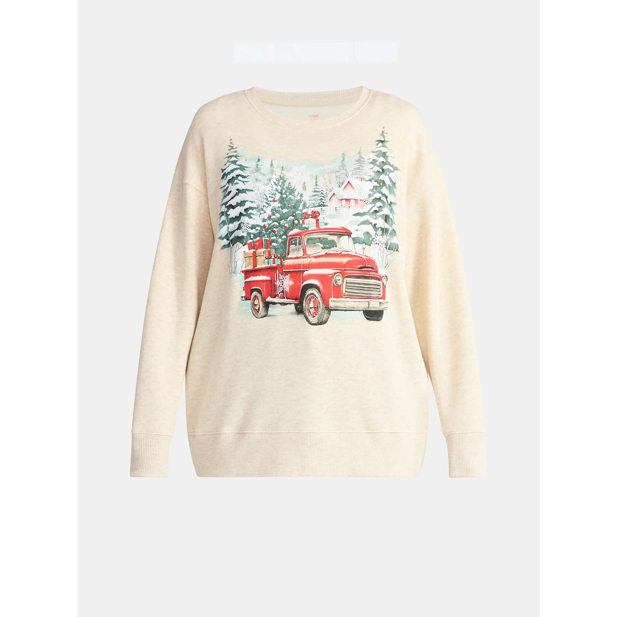 Women's Christmas Winter Cabin Graphic Fleece from Holiday Time, Sizes S-XXXL | Walmart (US)