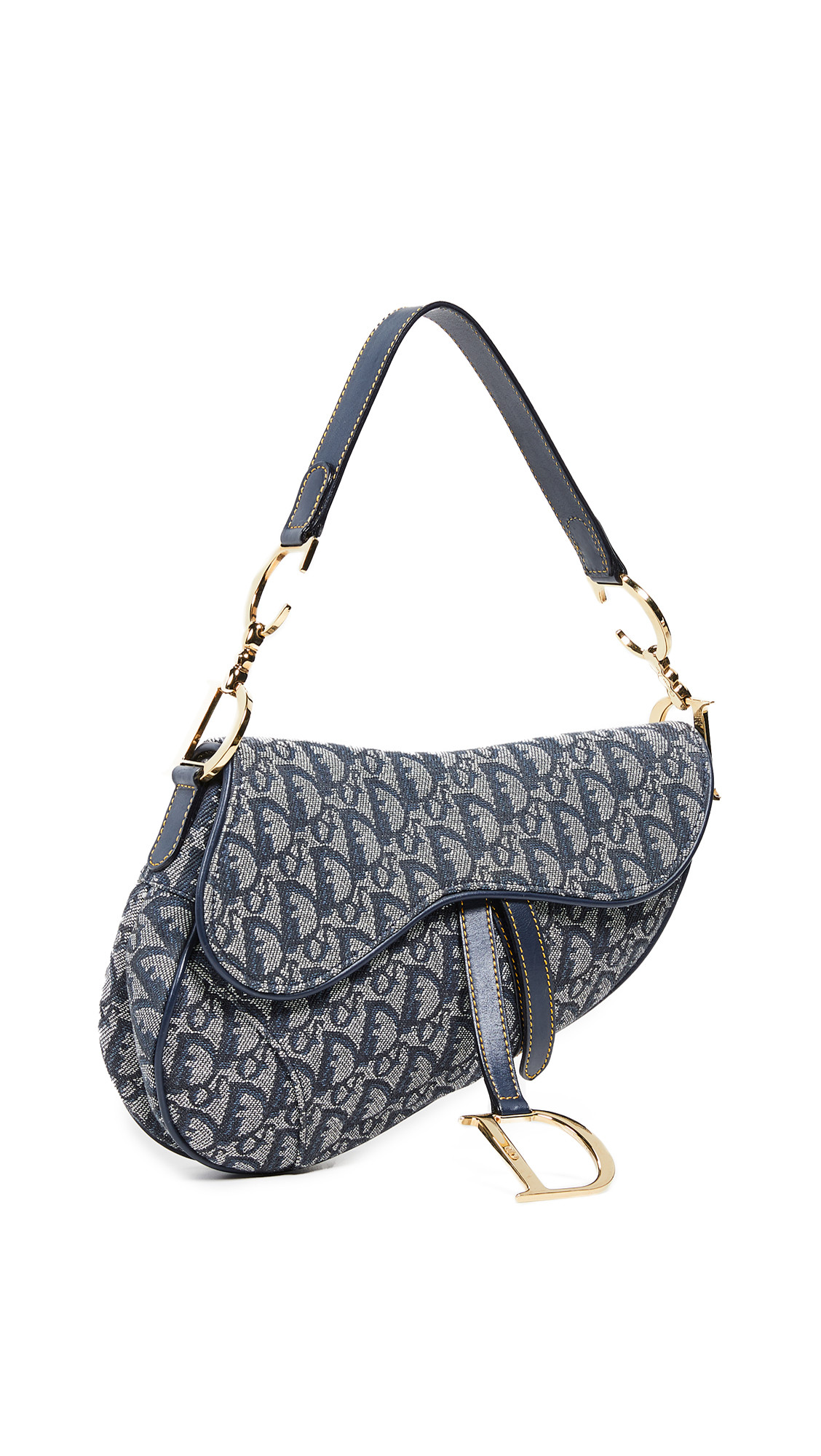 What Goes Around Comes Around Dior Navy Canvas Saddle Bag | Shopbop