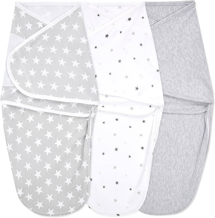 aden + anais, Cotton Knit Baby Wrap, Newborn Wearable Swaddle Blanket, 3 Pack, Twinkle, 0-3 Month... | Amazon (US)