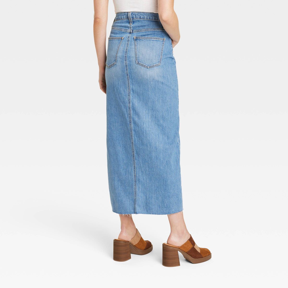 Women's High-Rise Denim Maxi Skirt - Universal Thread™ Medium Wash | Target