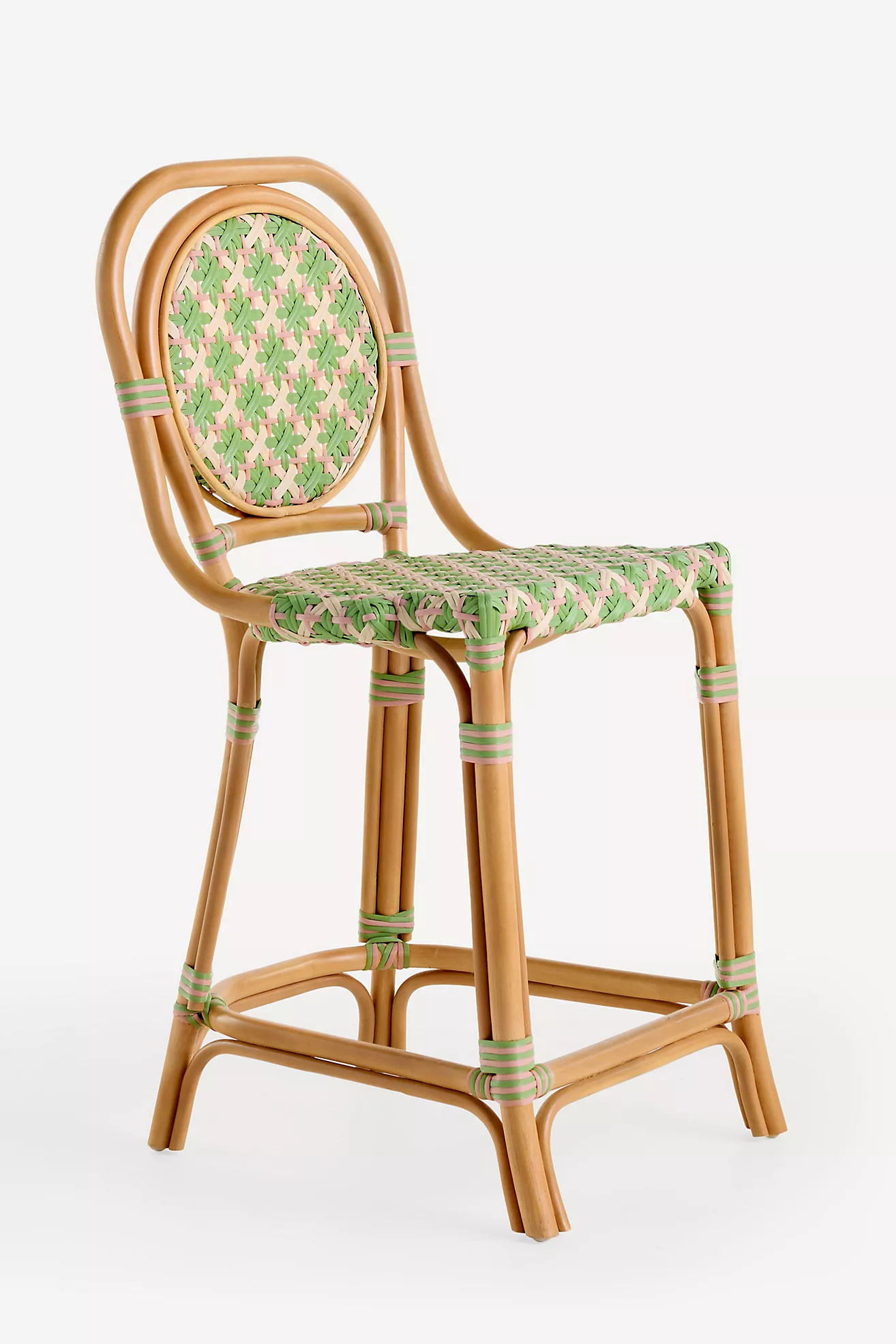 Coastal Rattan Bistro Counter Stool Chair | Anthropologie (US)