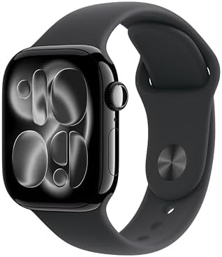 Apple Watch Series 11 [GPS 42mm] Smartwatch with Jet Black Aluminum Case with Black Sport Band - ... | Amazon (US)
