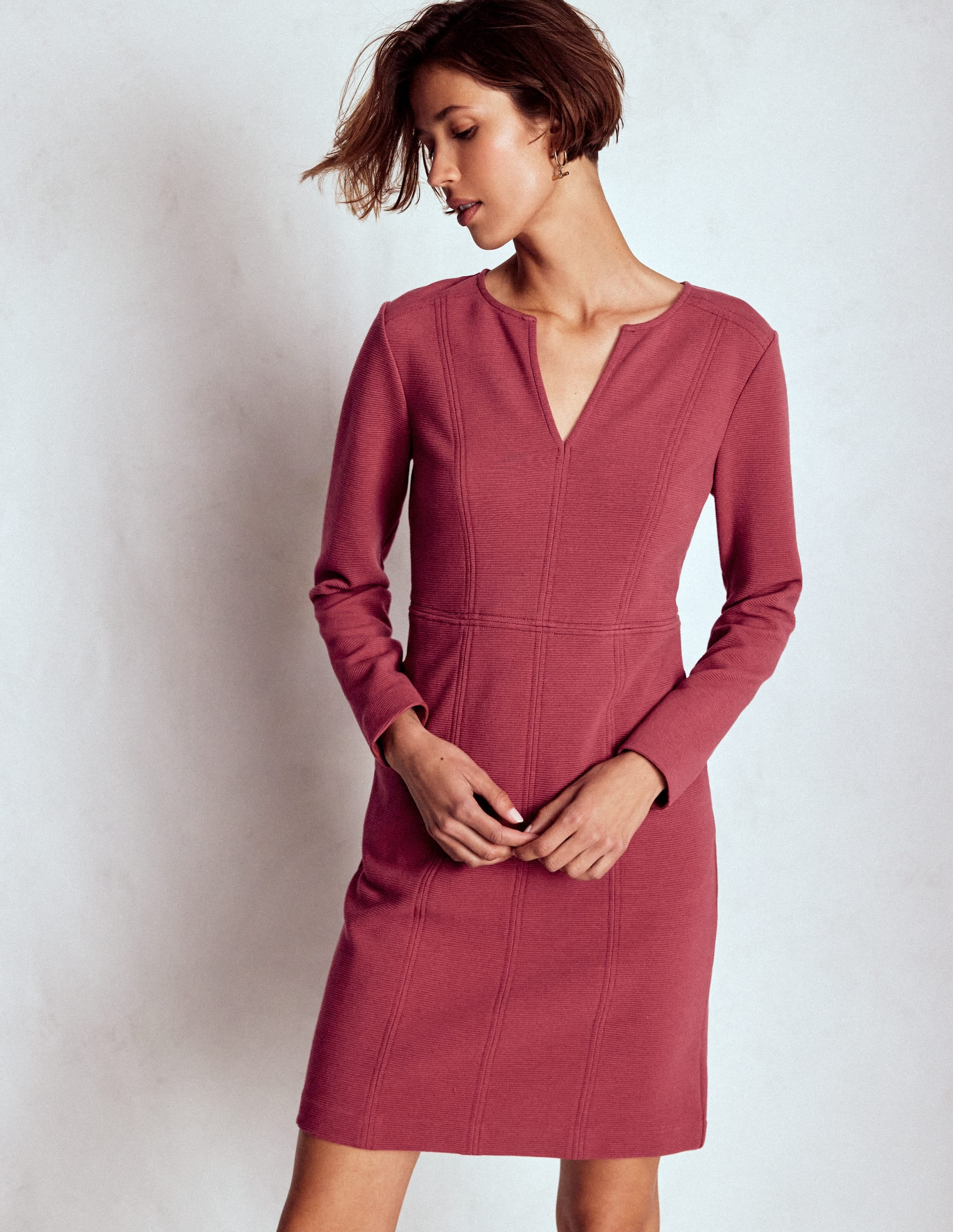 Colette Ottoman Shift Dress-Ruby Red | Boden (US)