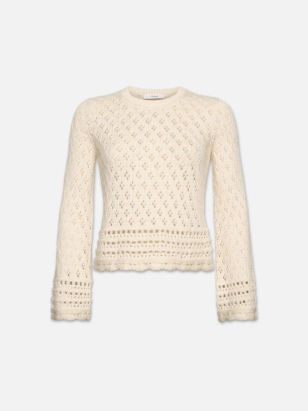 Crochet Knit Top  in  Ecru | Frame Denim