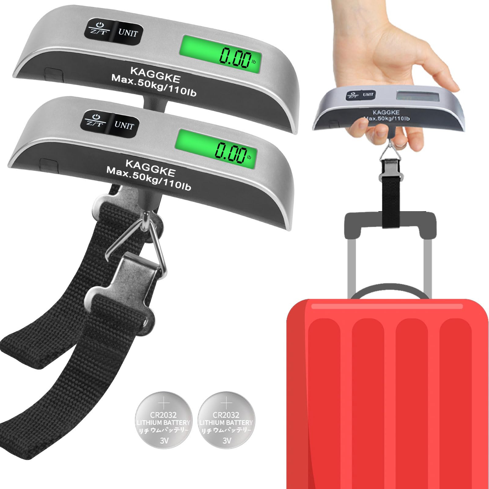 2-Pack Travel Digital Luggage Scale - Portable Luggage Scale -Luggage Scales for Suitcases - Idea... | Amazon (US)