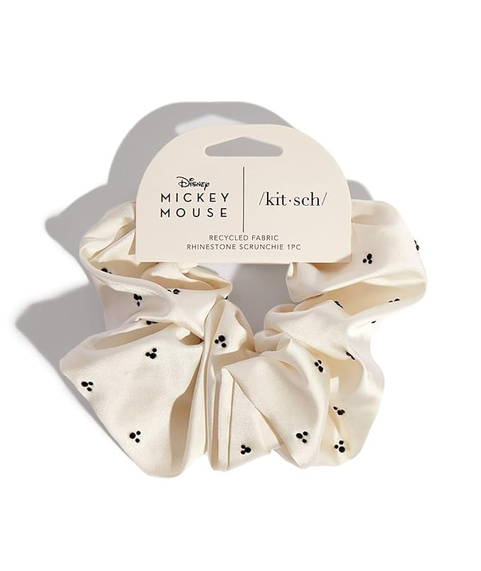 Mickey/Minnie x Kitsch Fabric Rhinestone Scrunchie - Scrunchies for Women | Jumbo Hair Tie for Th... | Amazon (US)