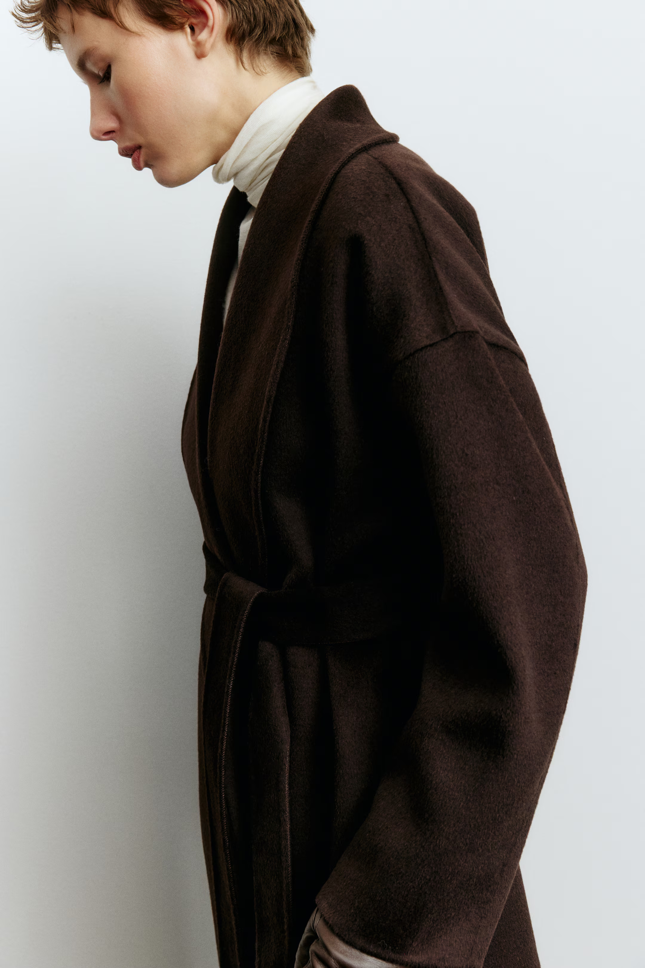 Handmade wool-blend coat - Dark brown - Ladies | H&M GB | H&M (UK, MY, IN, SG, PH, TW, HK)