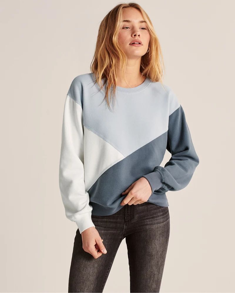 Colorblock Crewneck Sweatshirt | Abercrombie & Fitch US & UK