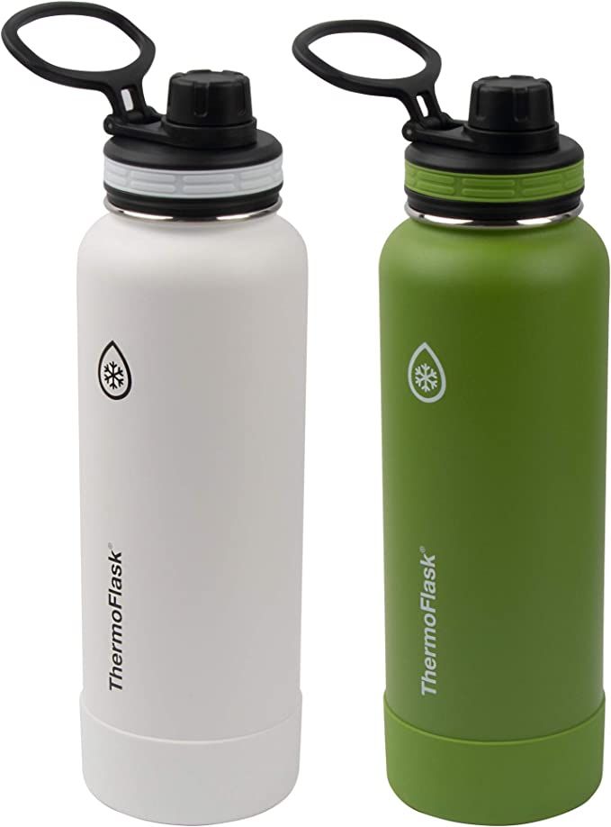 Thermoflask Double Wall Vacuum Insulated Stainless Steel Water Bottle 2-Pack, Arctic/Grasshopper | Amazon (CA)