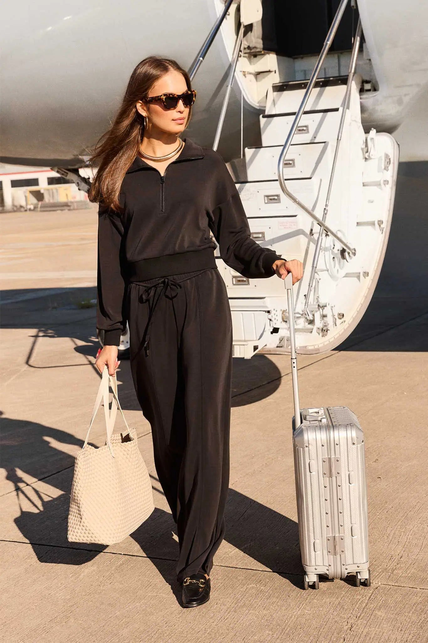 Lucy Black Half-Zip Pullover | Avara