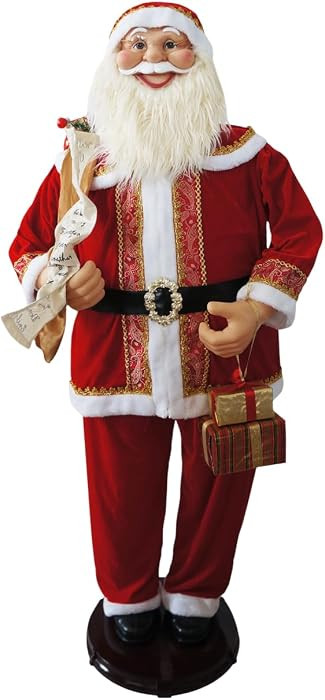 Fraser Hill Farm Life Size 58-in. Dancing Santa Claus Animatronic with Naughty and Nice List, Gif... | Amazon (US)