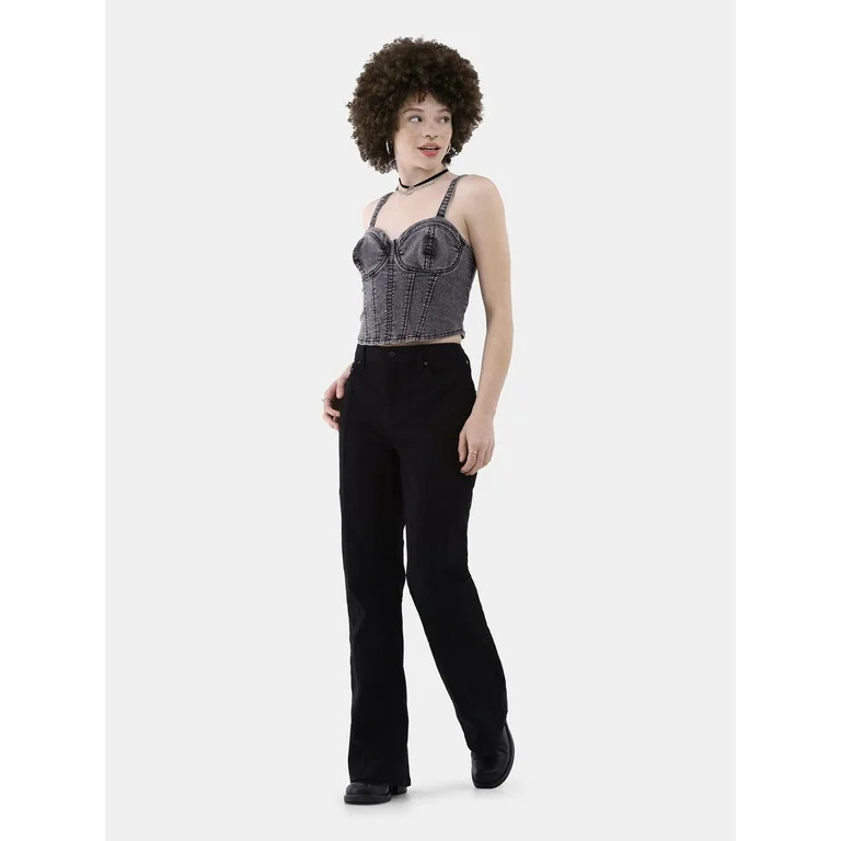 No Boundaries Denim Corset Top, Women's and Women's Plus | Walmart (US)
