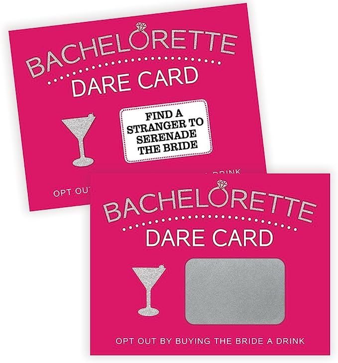 Bachelorette Dare Card Party Game, 20 Scratch Off Cards, Bachelorette Party Ideas, Girls Night Ou... | Amazon (US)