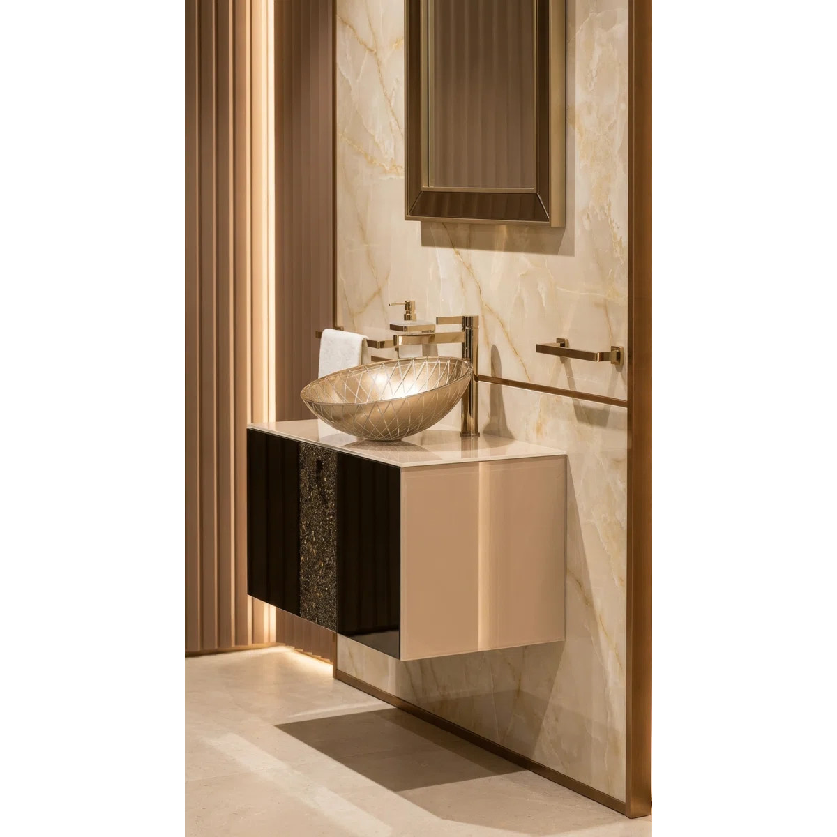 Lucent 31.5'' Single Bathroom Vanity with Tempered Glass Top | Wayfair North America