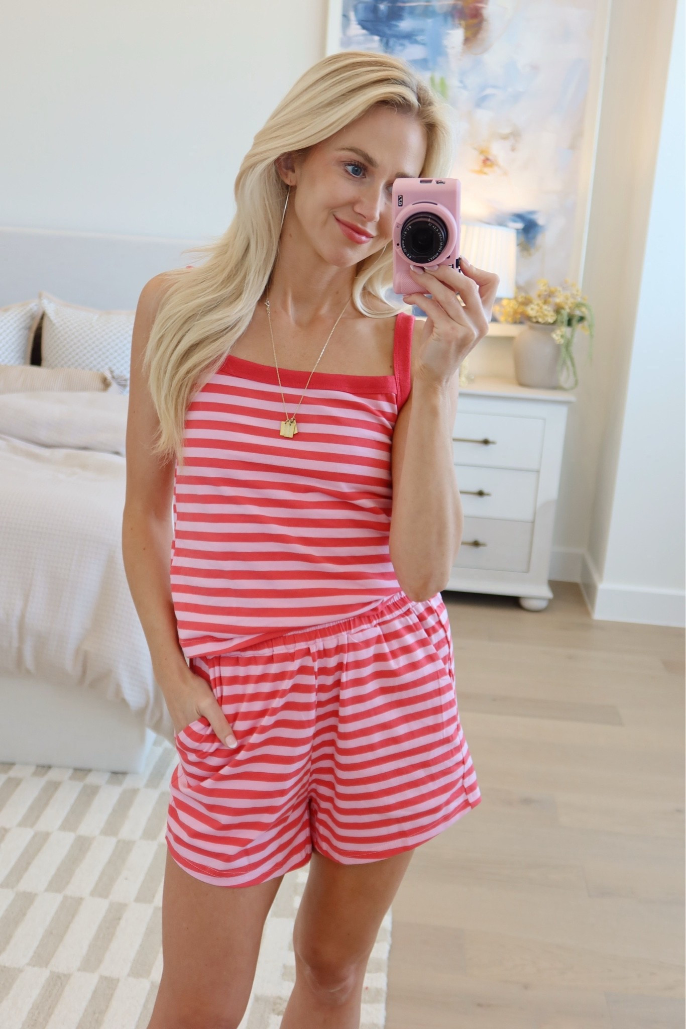 Cutest matching set that’s giving daily drills vibes! True to size but if you like your shorts a bit looser than I’d size up 1.

#LTKTravel #LTKootd #LTKmomlife