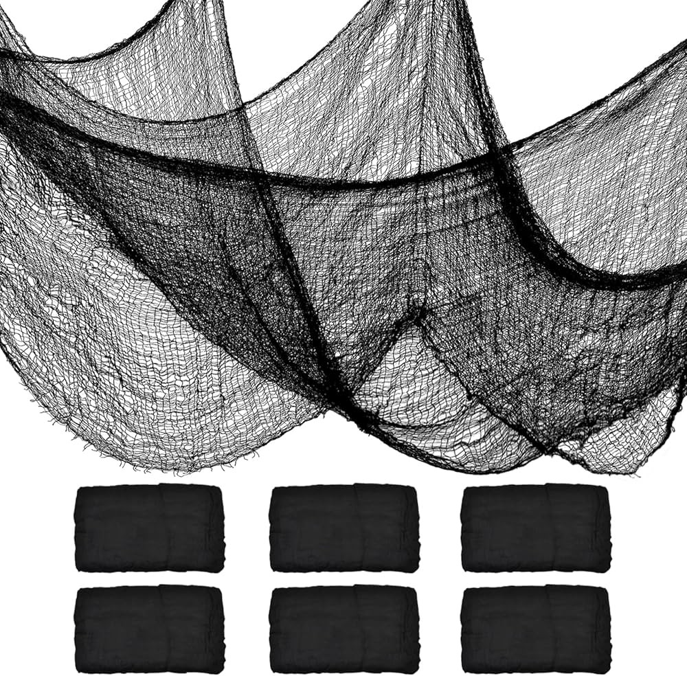 ZeeDix 6 Pack Black Halloween Creepy Cloth 30 x 75 Inch Halloween Decoration Spooky Scary Gauze C... | Amazon (US)