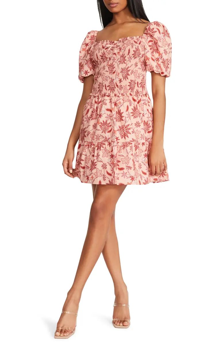 Cotton Candy Smocked Floral Minidress | Nordstrom